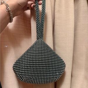 Elegant Black Beaded Women's Bag